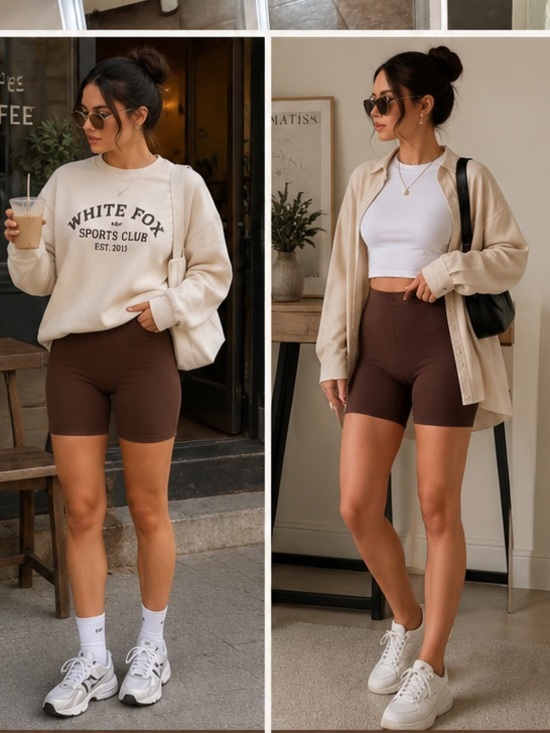 Ardene Pants - 🤎 Ardene Collective Ribbed Biker Shorts — Size large